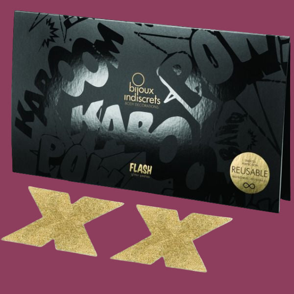 BIJOUX INDISCRETS - CACHE-TÉTONS FLASH OR